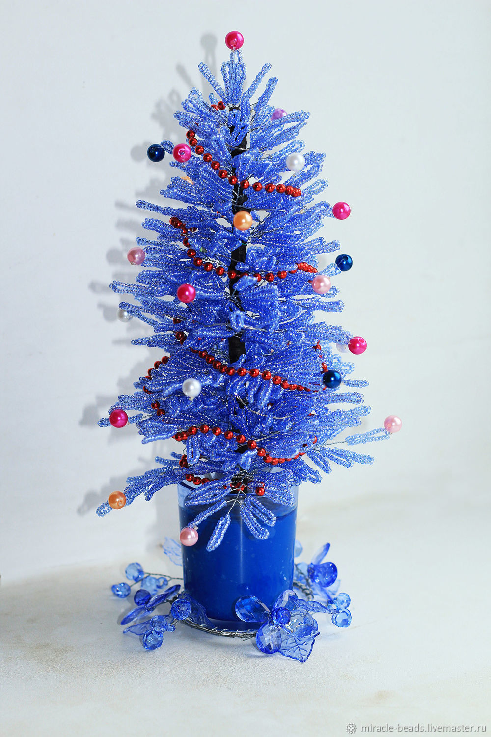 МК «Высокая голубая ель из бисера». Ч. 5/6. // Blue spruce from beads.