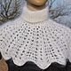Shirt front downy white knitted openwork warm 100% downy yarn, Dickies, Urjupinsk,  Фото №1