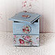 Mini chest of drawers shabby chic 'Pink dawn'. Mini Dressers. painting and decoupage from Marina (sovaj). My Livemaster. Фото №5