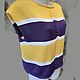 Вязаный женский топ из хлопка полосатый. Топы. Ольга (olga-knitted-clothes). Интернет-магазин Ярмарка Мастеров.  Фото №2