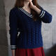 Чтобы лучше рассмотреть модель, нажмите на фото
CUTE-KNIT НатаОнипченко ЯрмаркаМастеров
Купить синий джемпер женский с v-образным вырезом