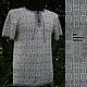 100% lino.Camisa Polo Geometría, Mens shirts, Kostroma,  Фото №1