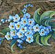 Forget-me-nots Magnet from stone Painted stone. Magnets. Souvenirs from a stone (yashmamagnit). My Livemaster. Фото №4