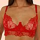 Заказать Красный комплект нижнего белья из вышивки на сетке. Natali Lingerie / Нижнее бельё ручной работы!. Ярмарка Мастеров. . Комплекты белья Фото №3