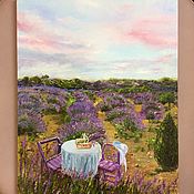 Картины и панно handmade. Livemaster - original item Oil painting Lavender lavender Paradise. Painting with a lavender field. Handmade.
