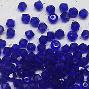 Материалы для творчества handmade. Livemaster - original item Bicone 3 mm 10 PCs Cobalt blue beads. Handmade.