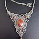 Necklace with jasper in the macrame technique, Pendant, Ufa,  Фото №1