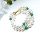 Bracelet and earrings made of natural pearls and chrysoprase, Necklace, Moscow,  Фото №1