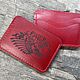 Совушка Картхолдер из натуральной кожи красный. Картхолдер. Iron Arm Leatherworks (Екатерина). Интернет-магазин Ярмарка Мастеров.  Фото №2