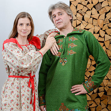 Товары в русском стиле ручной работы. Ярмарка Мастеров - ручная работа Рубаха суконная с вышивкой. Handmade.