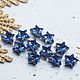 Rhinestones 10 mm premium stars Blue sapphire in a frame. Rhinestones. agraf. My Livemaster. Фото №5