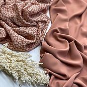 Материалы для творчества handmade. Livemaster - original item Fabric: Peach crepe dress-powder.. Handmade.