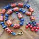 Order necklace 'ispahan' (coral, lapis lazuli, hematite). Pani Kratova (panikratova). Livemaster. . Necklace Фото №3
