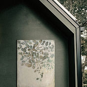 Картины и панно handmade. Livemaster - original item Painting At the foot of the dunes (ash, khaki, ochre, plant). Handmade.