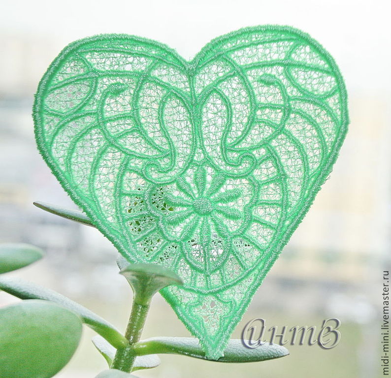 Embroidery applique heart cevron patch termo FSL free, Lace, Moscow,  Фото №1