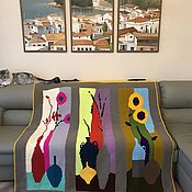 Для дома и интерьера handmade. Livemaster - original item Knitted blanket-bedspread in the style of the triptych 