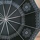 Зонт серебряный `Кружево`, изнутри роспись ручная