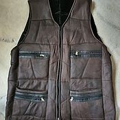 Мужская одежда handmade. Livemaster - original item Men`s sheepskin leather vest 50. Handmade.