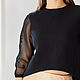 Black crop sweatshirt with mesh sleeves. Shirts-nets. Silk & Milk. Online shopping on My Livemaster.  Фото №2