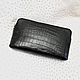 Men's clutch bag made of genuine crocodile leather, in black, Clutches, St. Petersburg,  Фото №1