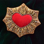 Украшения handmade. Livemaster - original item Heart gold beams brooch. Handmade.