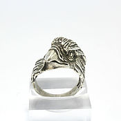Украшения handmade. Livemaster - original item Men`s Hawk Ring made of 925 sterling silver HA0016. Handmade.