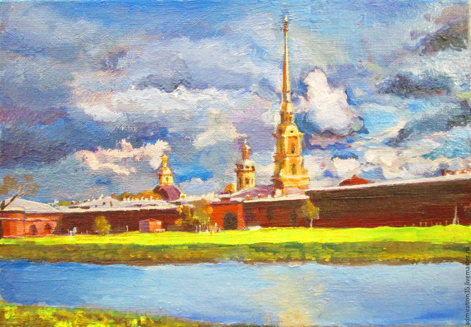 Петропавловская крепость в Санкт-Петербурге картина маслом
