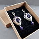 Silver Earrings with Amethyst, Purple Drop Earrings with Pendants. Earrings. Nibelung Design Beadwork. My Livemaster. Фото №5