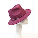 Felt hat Fedora with a flat brim. Color: antique rose, Hats1, Moscow,  Фото №1