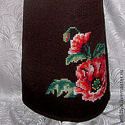 Джемпер вязаный женский  Цвет сакуры с вышивкой