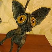 Куклы и игрушки handmade. Livemaster - original item Dark grey Sphynx with YELLOW eyes. Handmade.