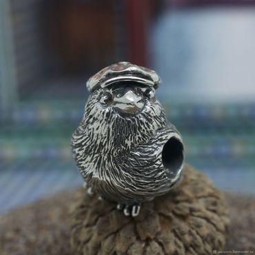 Украшения ручной работы. Ярмарка Мастеров - ручная работа Бусина "Воробей". Handmade.