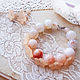 комплект "персиковый". Комплекты украшений. Romantic accessories. Интернет-магазин Ярмарка Мастеров.  Фото №2