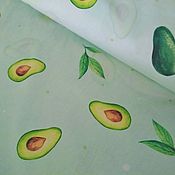 Материалы для творчества handmade. Livemaster - original item Fabric cotton percale Avocados, w.220 cm. Handmade.