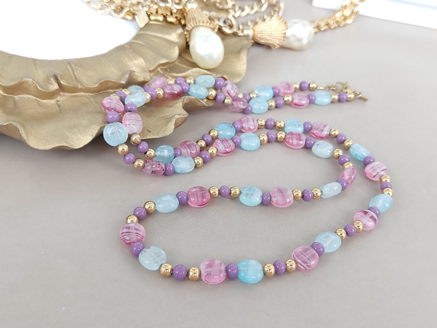 Винтаж: MONET Бусы с стеклянными "конфетками" купить в интернет-магазине Ярмарка Мастеров по цене 2400 ₽ – WUL1QRU, Колье винтажные, Брянск - доставка по России