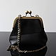 Bag with clasp: Black leather handbag in retro style. Clasp Bag. Olga'SLuxuryCreation. My Livemaster. Фото №5