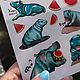 Stickers stickers cute hippo mint watermelon. Sticker. HappyFingers Movie store (happyfingers). My Livemaster. Фото №6