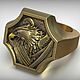 Мужская печатка из золота 585 с головой орла j-0.187. Кольца. FANTASY JEWELS. Интернет-магазин Ярмарка Мастеров.  Фото №2