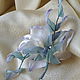 Pin brooch: silk flower rose-Madame violet brooch. Brooches. LIUDMILA SKRYDLOVA (flower glade). My Livemaster. Фото №6