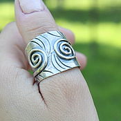 Украшения handmade. Livemaster - original item Boho Spiral ring made of 925 sterling silver GA0058. Handmade.