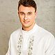 Мужская крестильная рубашка. Взрослая рубашка для крещения, Рубашки мужские, Москва,  Фото №1