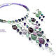 Order Cascade necklace made of fluorite and rock crystal lilac green. gershman. Livemaster. . Necklace Фото №3