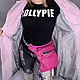 Pink leather hip bag, Waist Bag, Pushkino,  Фото №1