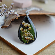 Украшения handmade. Livemaster - original item Drop pendant with real flowers. Eye-catching pendant. Handmade.
