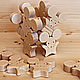 Designer mosaic of wood. Mice-acrobats. Smart toys. Wooden toys from Grandpa Andrewski.

