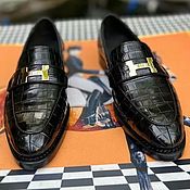 Обувь ручной работы handmade. Livemaster - original item Men`s loafers made of genuine crocodile leather!. Handmade.