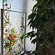 Витраж Букет на подставке из дерева, Витражи, Воронеж,  Фото №1