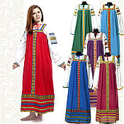Русский стиль handmade. Livemaster - original item Сotton dress for woman and girl Nadia. Handmade.