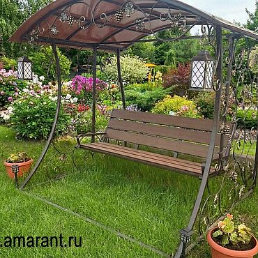 Дача и сад ручной работы. Ярмарка Мастеров - ручная работа Кованые качели 3-х местные с дпк. Handmade.