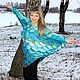 Batik silk tunic poncho 'Water snake'. People\\\'s shirts. OlgaPastukhovaArt. My Livemaster. Фото №4